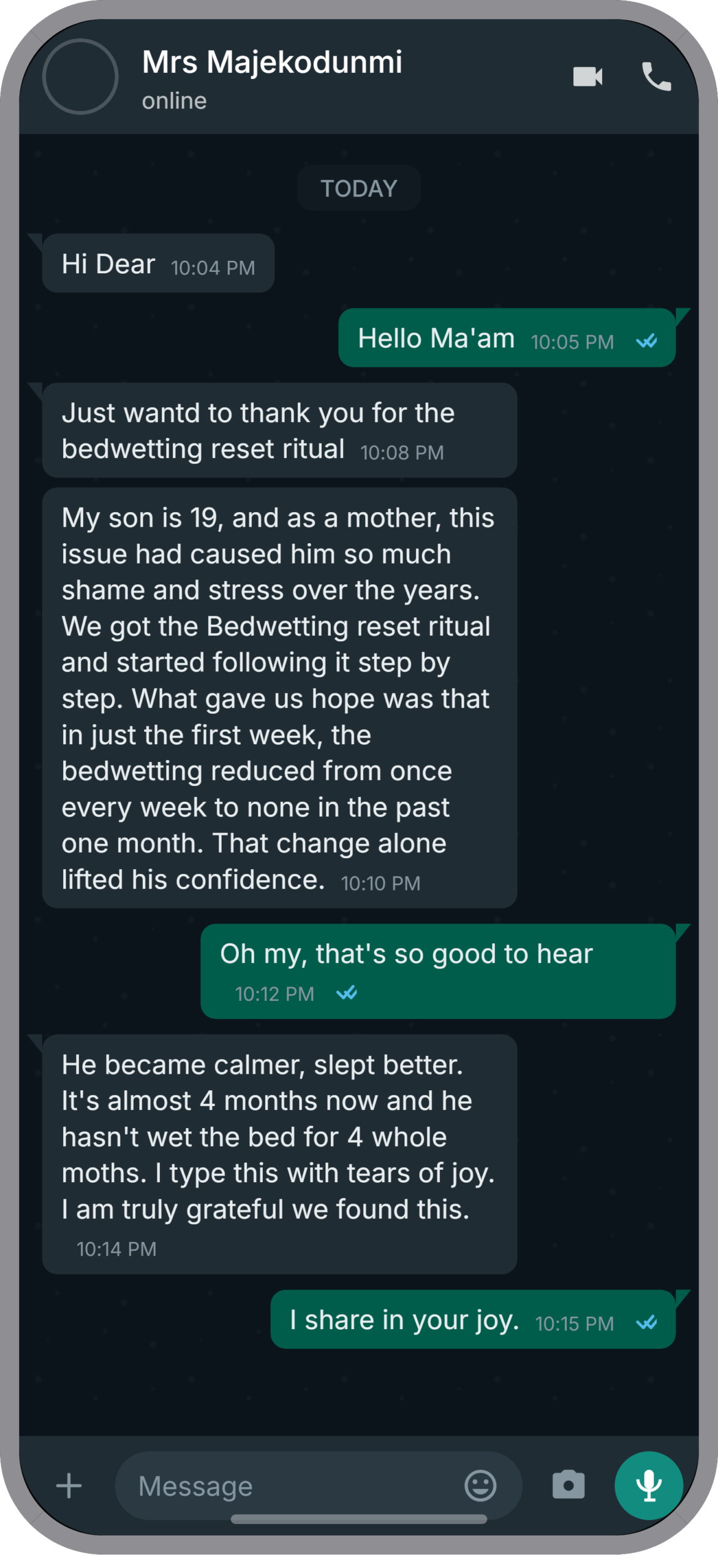 The Dry Night Support System