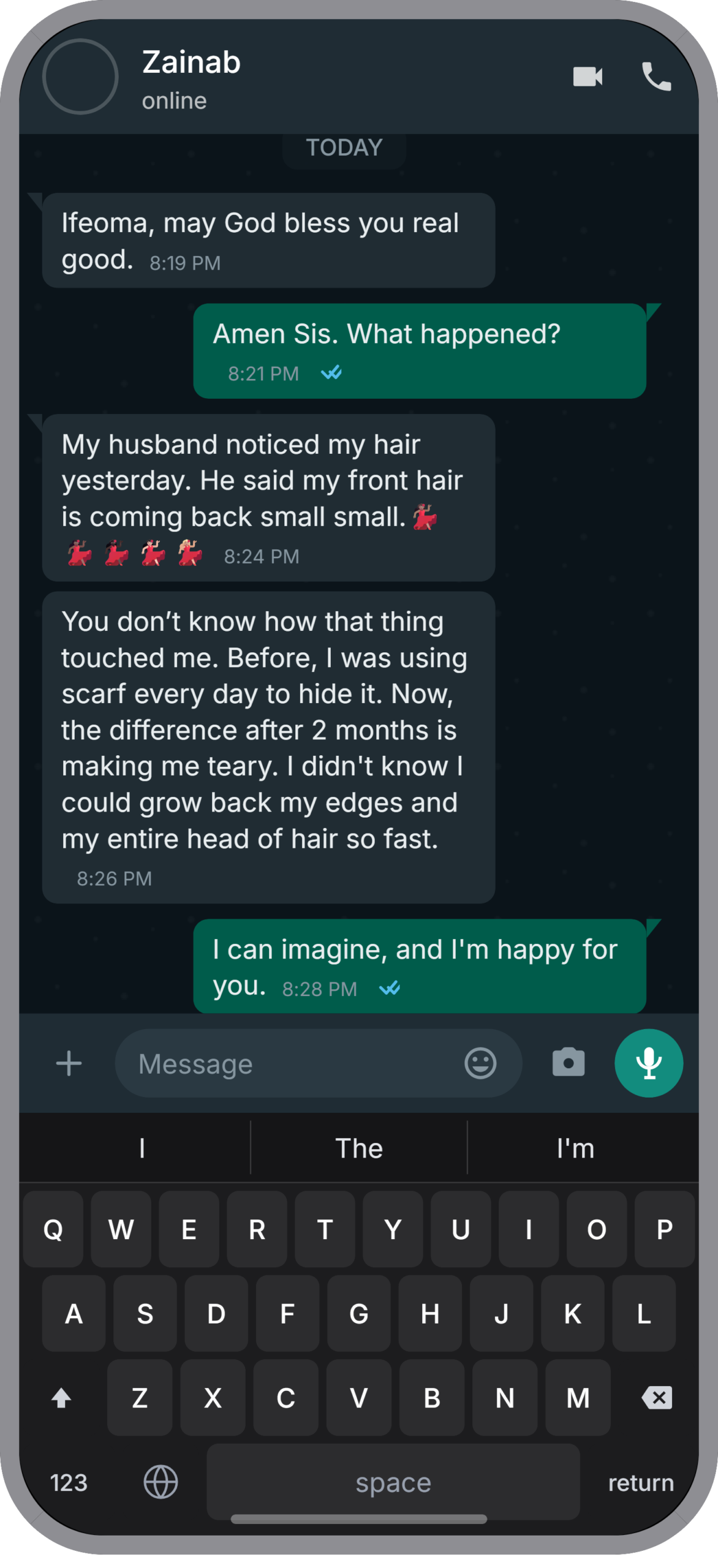 Testimonial screenshot 1