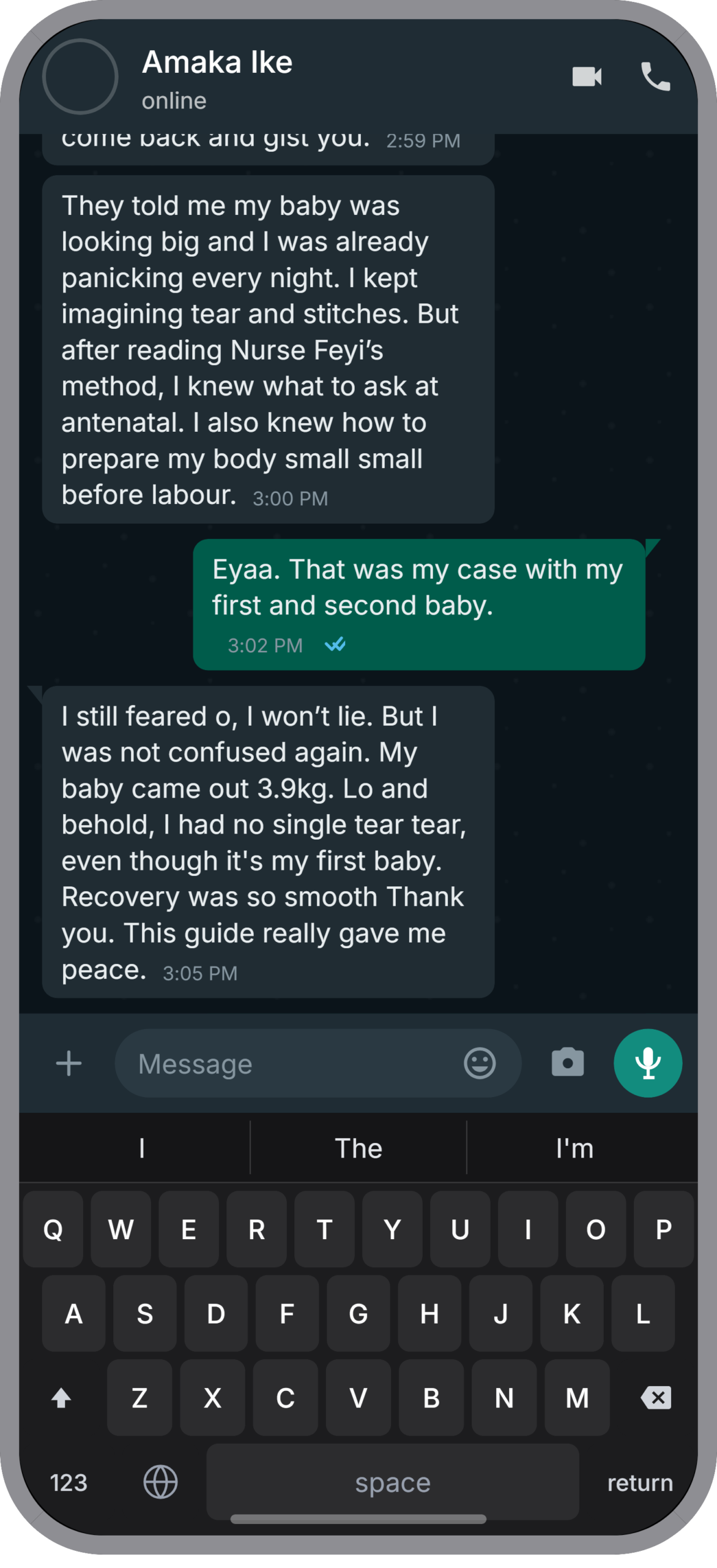 Testimonial screenshot 1