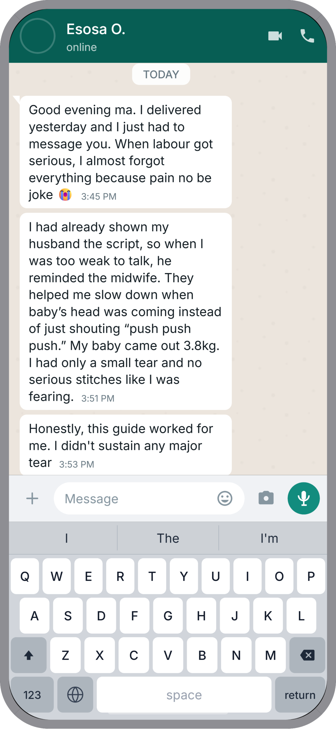 Testimonial screenshot 1